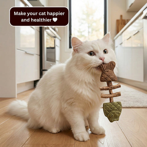 🐾 Catnip & Silvervine Chew — Natural Playtime for Bored Indoor Cats